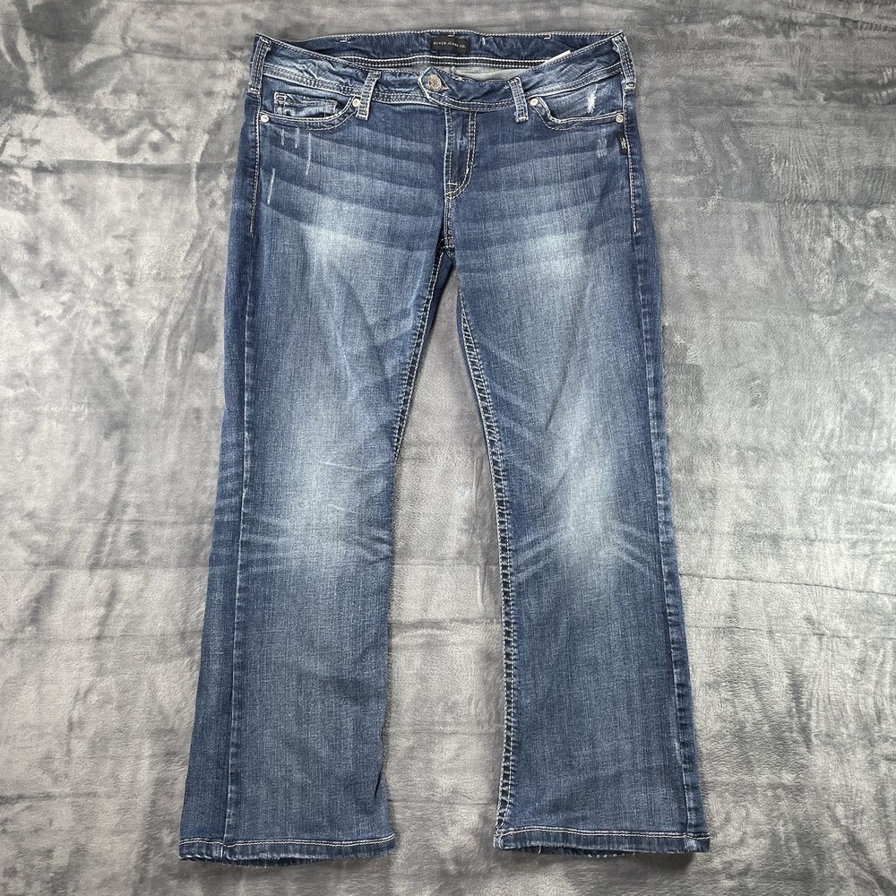 Silver Jeans Tuesday Slim Boot Womens 34x31 Fits 34x28 Western Medium Blue Denim